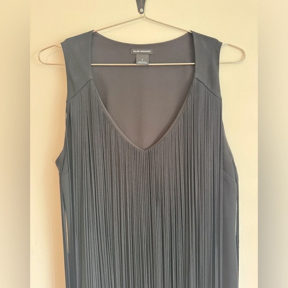 Club Monaco Mini Black Dress with tassels - Picture 4 of 9